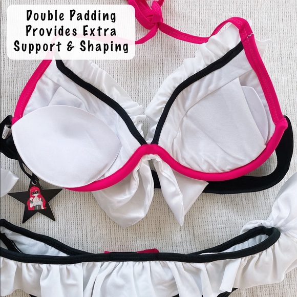 Y2K Sexy Cheeky Bikini Set Japanese Style Gothic Lolita Maid Swimsuit Kawaii - Picture 11 of 15